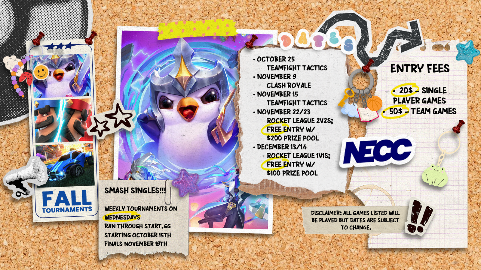 NECC Announces Fall Tournament Schedule